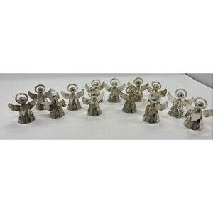 13 Regal Silver Metal Christmas Angel Ornaments  2 1/4" Hong Kong Lot